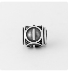 Шарм-бусина с руной Иса (Ис) из серебра