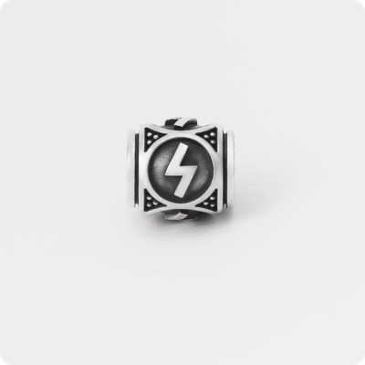 Шарм-бусина с руной Соулу (Сол, Согил) из серебра