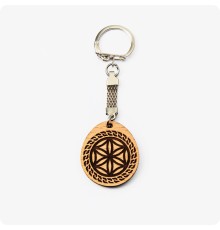 Брелок Цветок Жизни из дерева Бука