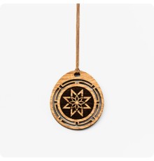 Оберег Алатырь-щит из дерева Дуба