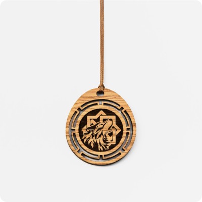 Оберег Волк Молвинец из дерева Дуба