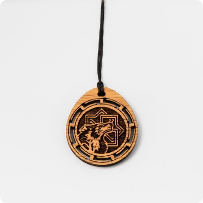 Оберег Волк Молвинец из дерева Дуба