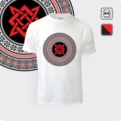 Футболка со Звездой Руси (Квадрат Сварога) - К.1858-01