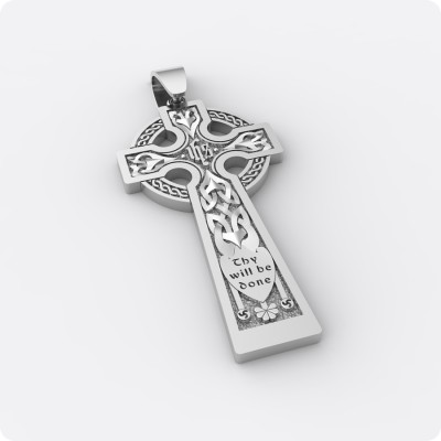 Кельтский крест из серебра (ks-216)
