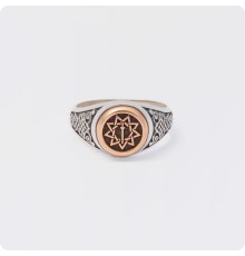 Кольцо Меч острием вниз (серебро с золотом)