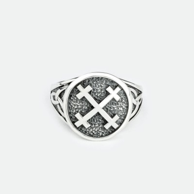 Женское кольцо из серебра - Крест Мары (Марены)