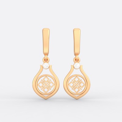 Серьги со славянским оберегом Макошь (Мокошь) из золота на английском замке