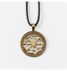 Оберег Свитовит из латуни в круге