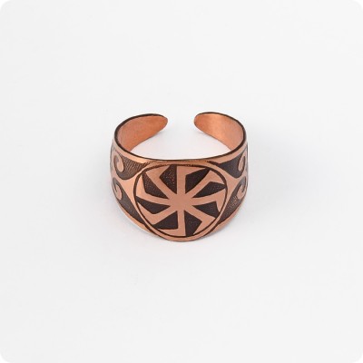Кольцо с оберегом Коловрат из Латуни или Меди