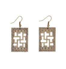 Серьги с Оберегом Одолень трава из Латуни