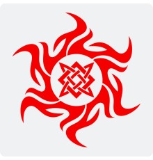 Наклейка с Оберегом Звезда Руси (Квадрат Сварога) в солнце