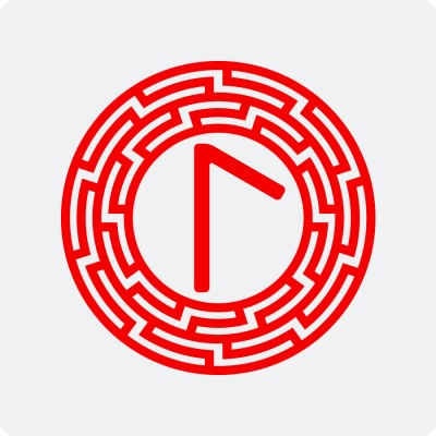 Наклейка руна Лагуз (Легр) в Солнцевороте