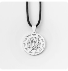 Оберег Меч острием вниз из серебра в Солнечном Круге