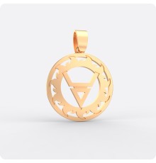 Оберег Символ Велеса (Волоса) из золота в Солнечном Круге