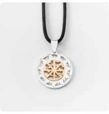 Оберег Свитовит (Свентовит) из серебра с золотом в Солнечном Круге