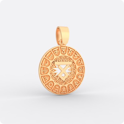 Сварожий круг с чертогом Волка из золота