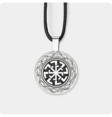 Оберег Светоч из серебра в дубовых листьях