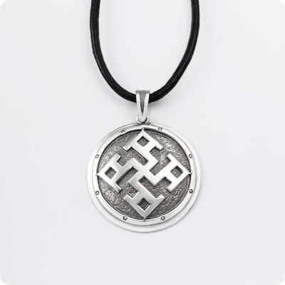 Оберег Духовная сила из серебра в Два уровня