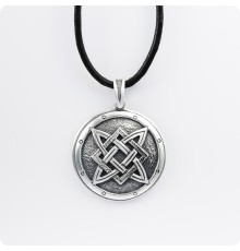 Оберег Звезда Руси (Квадрат Сварога) из серебра в Два уровня