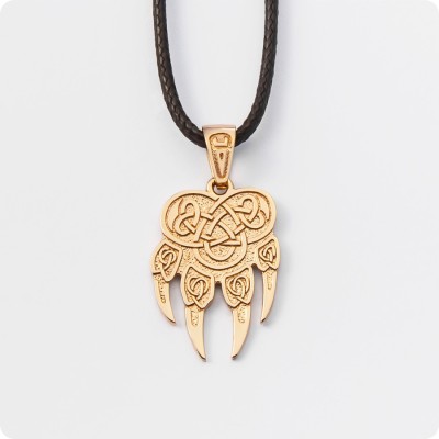 Оберег печать Велеса (Волоса) - Волчья лапа из золота