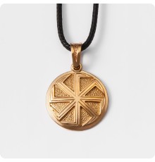 Оберег Коловрат из золота в Два уровня