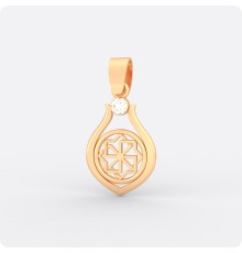 Оберег Молвинец из золота с камнем (капелька)