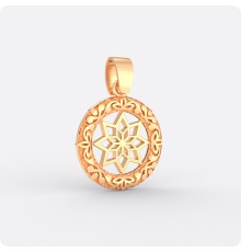 Оберег Алатырь-щит из золота в круге (малый)