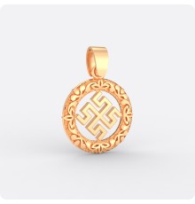 Оберег Боговник из золота в круге (малый)