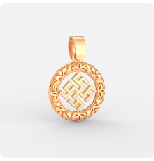 Оберег Цветок Папоротника из золота в круге (малый)