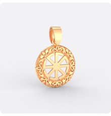 Оберег Ладинец из золота в круге (малый)