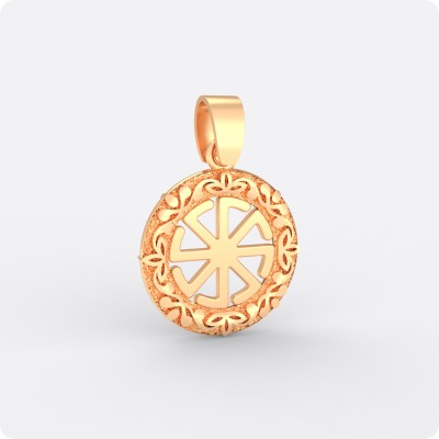 Оберег Ладинец из золота в круге (малый)