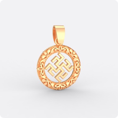 Оберег Одолень трава из золота в круге (малый)