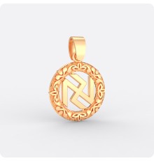 Оберег Символ Стрибога из золота в круге (малый)