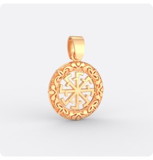 Оберег Свитовит из золота в круге (малый)