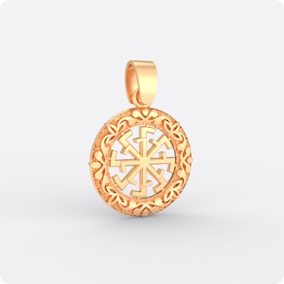 Оберег Свитовит из золота в круге (малый)