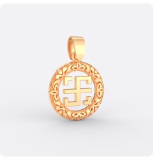 Оберег Всеславец из золота в круге (малый)