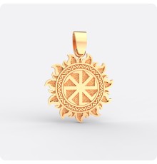 Оберег Коловрат из золота в Ярило (посолонь)