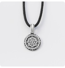 Оберег Валькирия из серебра в круге (малый)