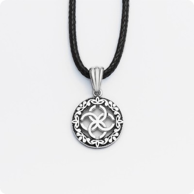 Оберег Свадебник из серебра в круге (малый)