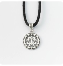 Оберег Меч острием вниз из серебра в круге (малый)