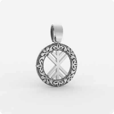 Оберег Древо Жизни из серебра в круге (малый)