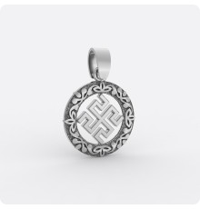 Оберег Родовик из серебра в круге (малый)