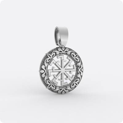 Оберег Светоч из серебра в круге (малый)