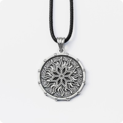 Алатырь с Солнцем из серебра