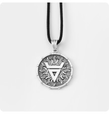 Символ Велеса (Волоса) с Солнцем из серебра