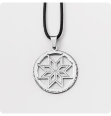 Оберег Алатырь из серебра в круге