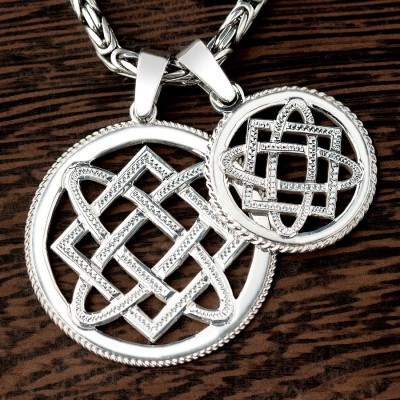 Оберег Звезда Лады-богородицы из серебра в круге