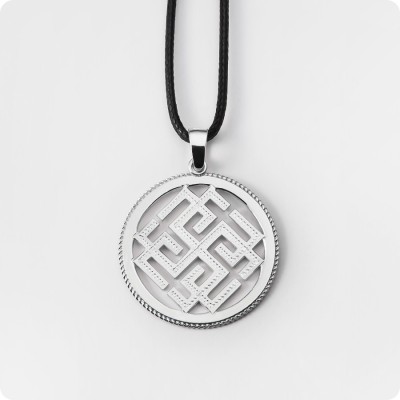 Оберег Родимич из серебра в круге