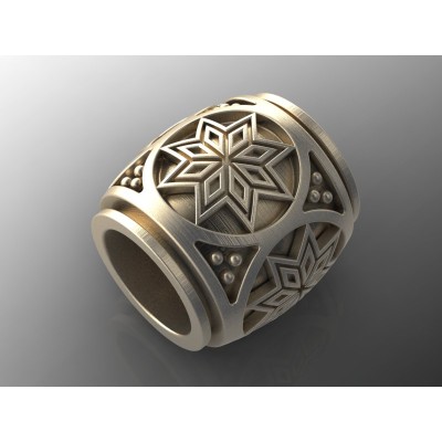 Шарм - бусина с оберегом Алатырь из золота