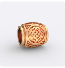 Шарм - бусина с оберегом Символ Белобога из золота